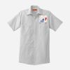 Short Sleeve Striped Industrial Work Shirt Thumbnail