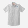 Short Sleeve Striped Industrial Work Shirt Thumbnail